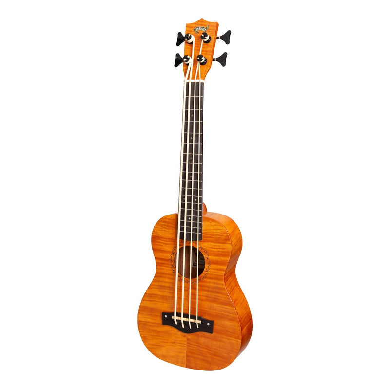 -Mojo Flamed Okoume 30" Electric Bass Ukulele (Yellowburst)-Living Music
