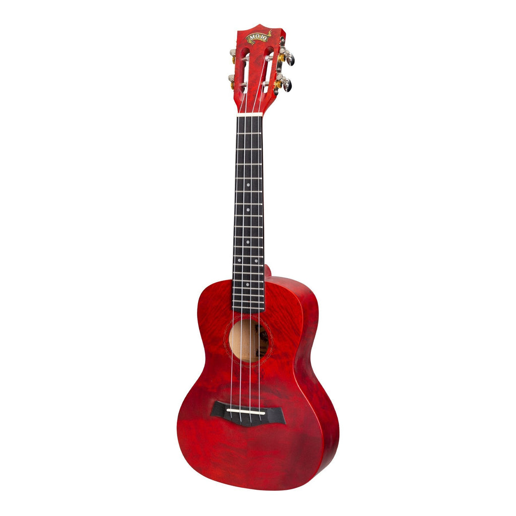 -Mojo 'Traditional Series' Quilted Maple Concert Ukulele with Gig Bag (Red)-Living Music