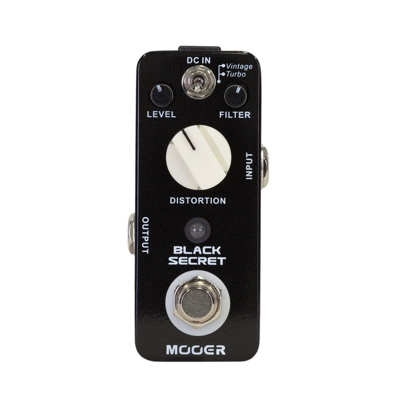 -Mooer 'Black Secret' Vintage & Turbo Distortion Micro Guitar Effects Pedal-Living Music