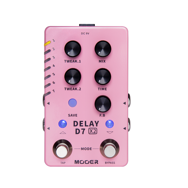 -Mooer Dual Footswitch Stereo Delay X2 Guitar Effects Pedal-Living Music