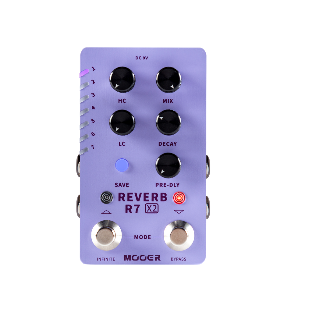 MEP-R7X2-Mooer Dual Footswitch Stereo Reverb X2 Guitar Effects Pedal-Living Music