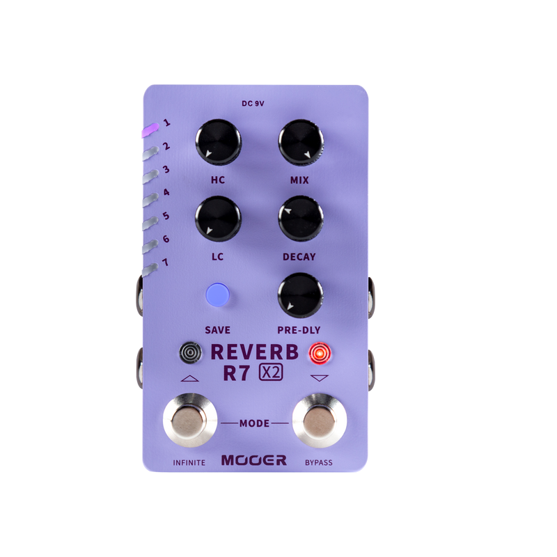 MEP-R7X2-Mooer Dual Footswitch Stereo Reverb X2 Guitar Effects Pedal-Living Music