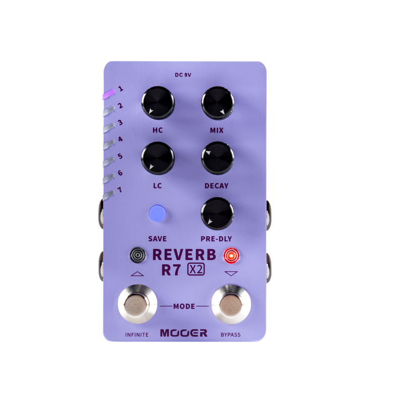 -Mooer Dual Footswitch Stereo Reverb X2 Guitar Effects Pedal-Living Music