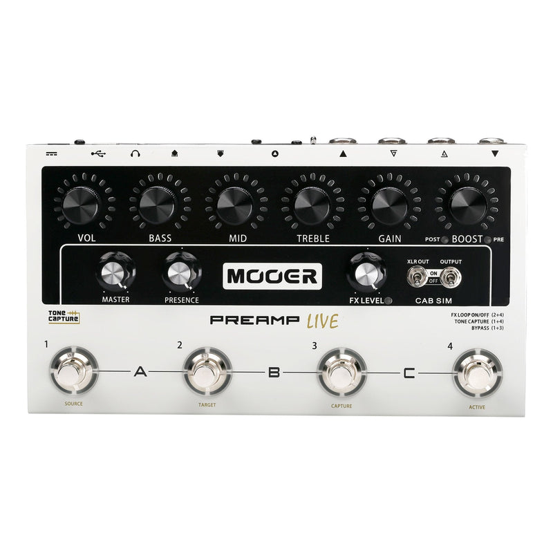 -Mooer 'Preamp Live' 4-Channel Preamp & Cabinet Simulation Guitar Effects Processor-Living Music