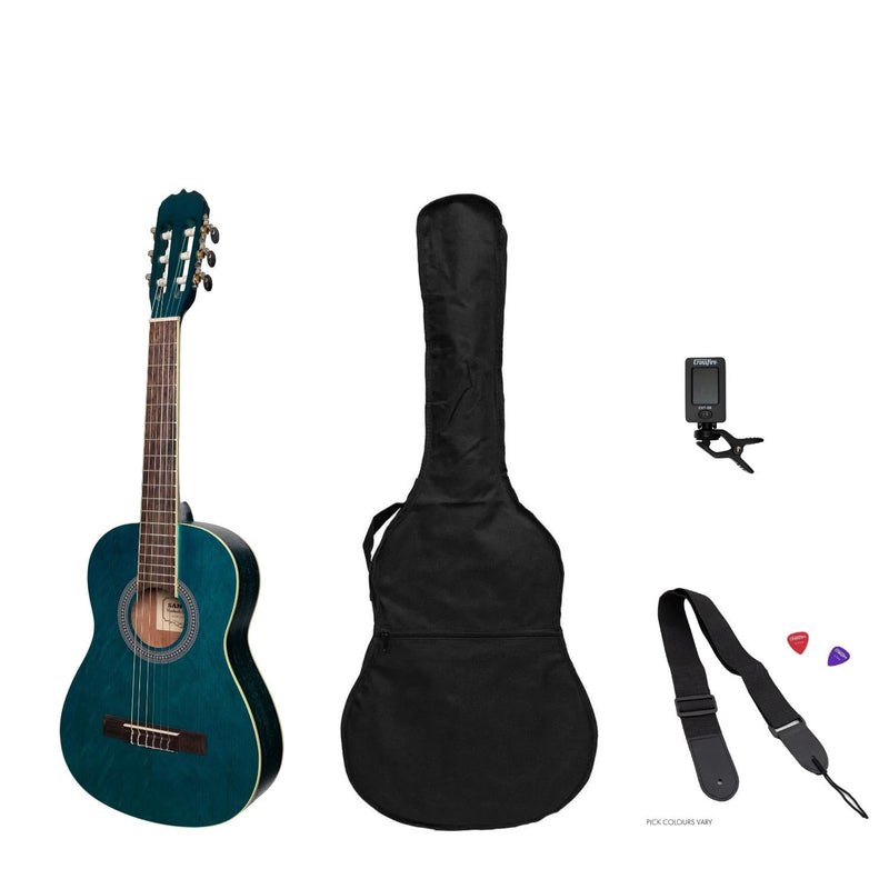 -Sanchez 1/2 Size Student Classical Guitar Pack (Blue)-Living Music