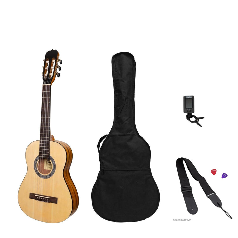 -Sanchez 1/2 Size Student Classical Guitar Pack (Spruce/Koa)-Living Music