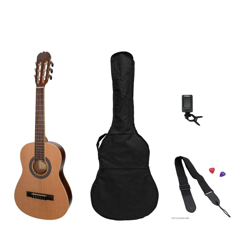 -Sanchez 1/2 Size Student Classical Guitar Pack (Spruce/Rosewood)-Living Music