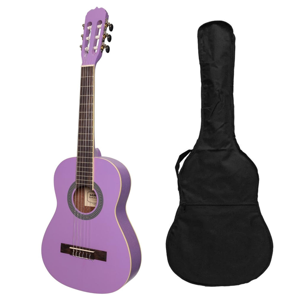 SS-C34-PUR-Sanchez 1/2 Size Student Classical Guitar with Gig Bag (Purple)-Living Music