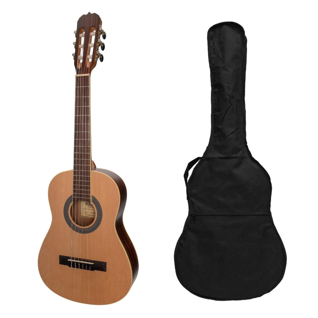 SS-C34-SK-Sanchez 1/2 Size Student Classical Guitar with Gig Bag (Spruce/Koa)-Living Music