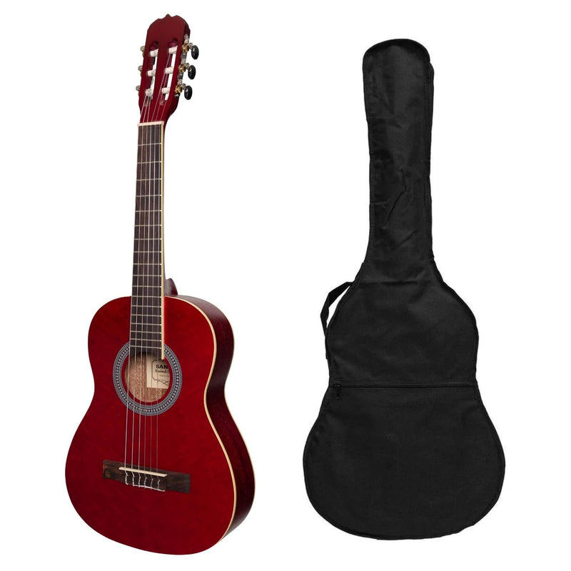 -Sanchez 1/2 Size Student Classical Guitar with Gig Bag (Wine Red)-Living Music