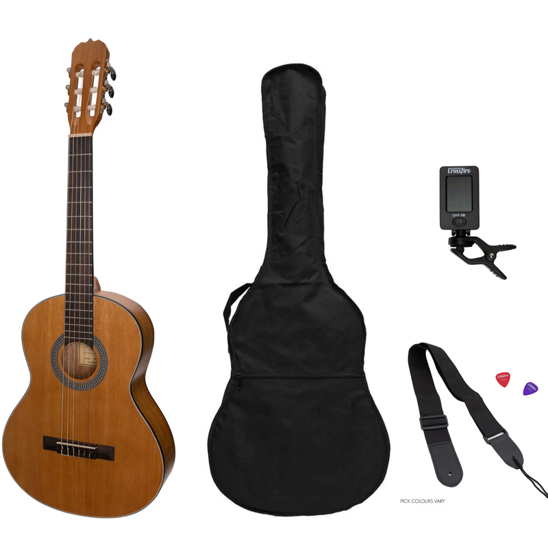 -Sanchez 1/4 Size Student Classical Guitar Pack (Acacia)-Living Music
