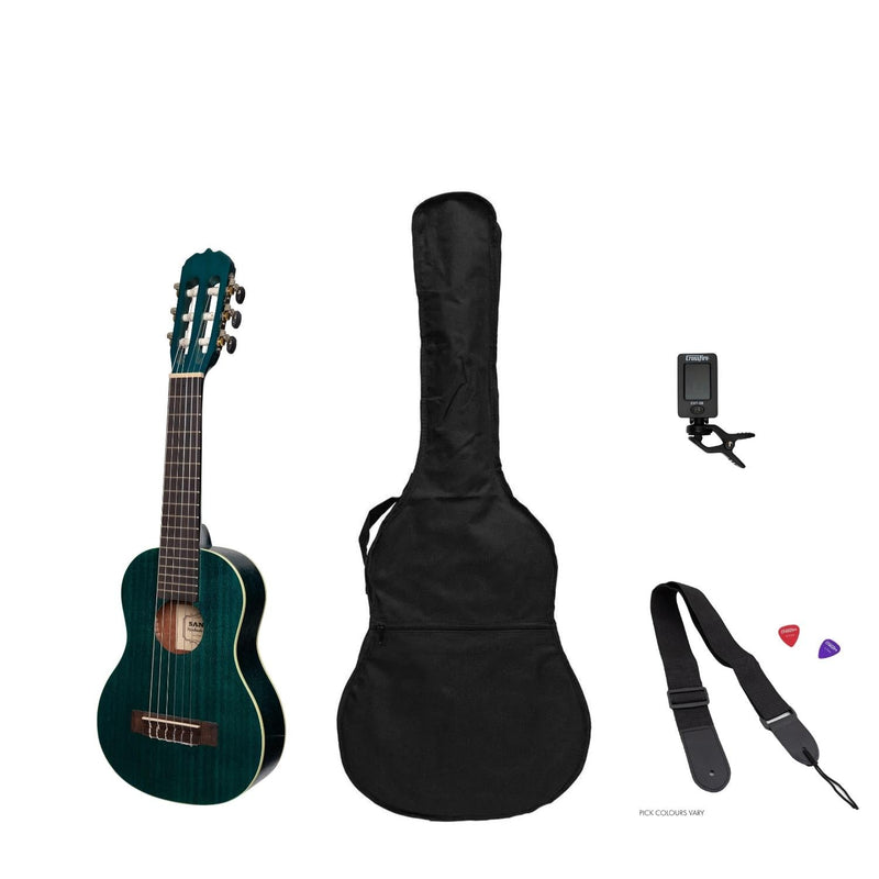 -Sanchez 1/4 Size Student Classical Guitar Pack (Blue)-Living Music