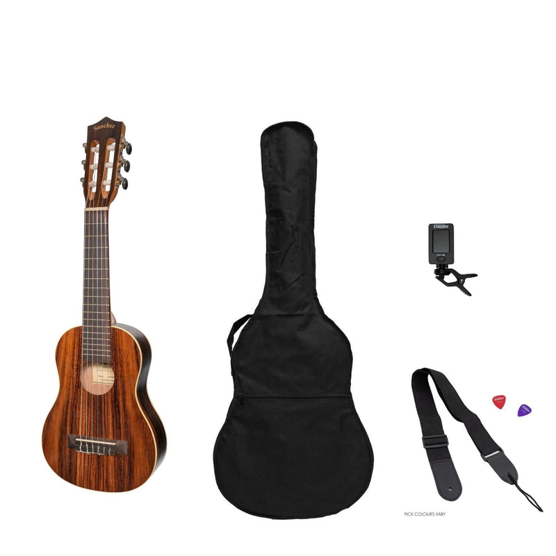 -Sanchez 1/4 Size Student Classical Guitar Pack (Rosewood)-Living Music