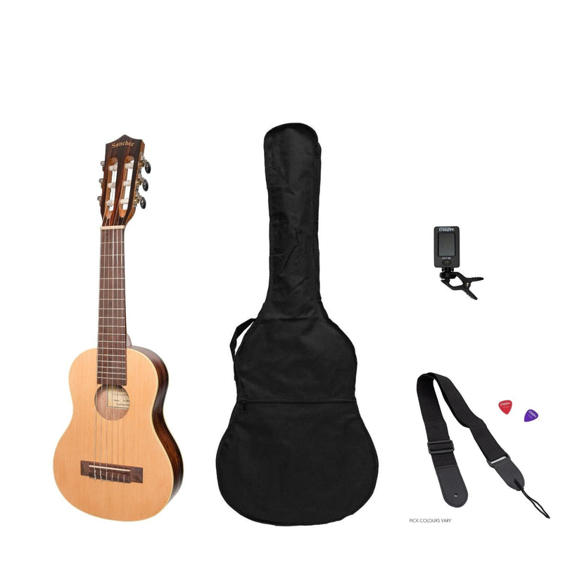 -Sanchez 1/4 Size Student Classical Guitar Pack (Spruce/Rosewood)-Living Music