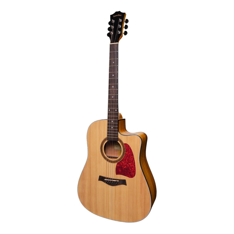 -Sanchez Acoustic-Electric Dreadnought Cutaway Guitar (Spruce/Koa)-Living Music