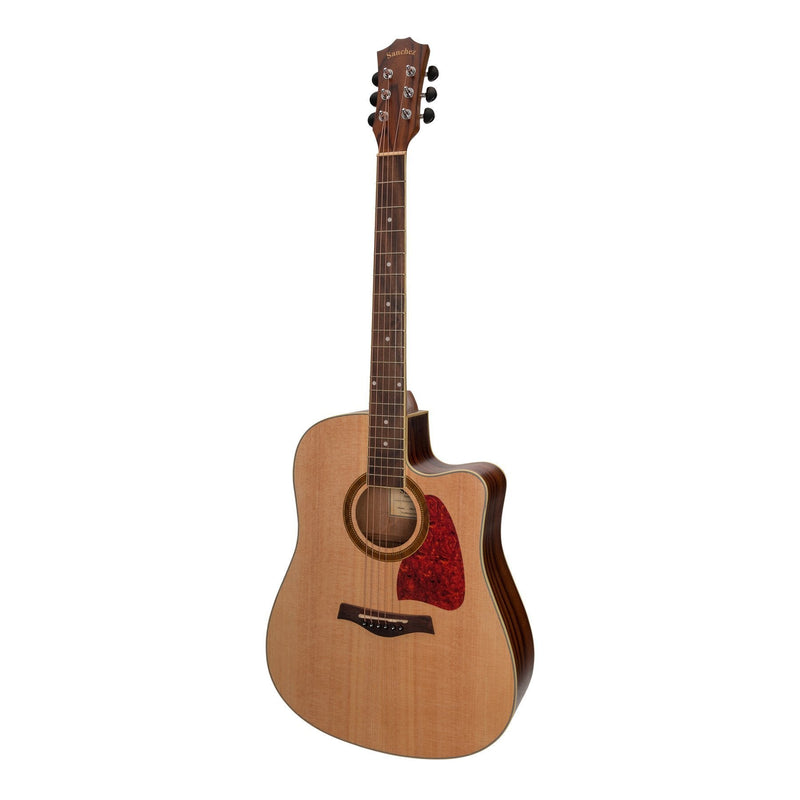 -Sanchez Acoustic-Electric Dreadnought Cutaway Guitar (Spruce/Rosewood)-Living Music