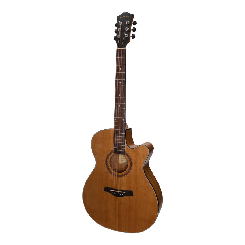 -Sanchez Acoustic-Electric Small Body Cutaway Guitar (Acacia)-Living Music