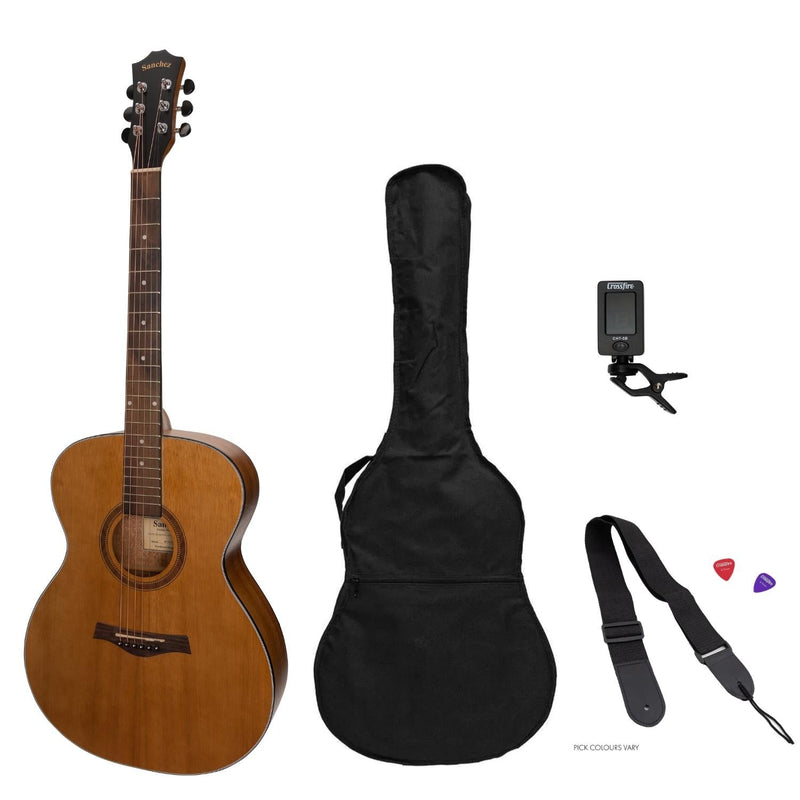-Sanchez Acoustic Small Body Guitar Pack (Acacia)-Living Music