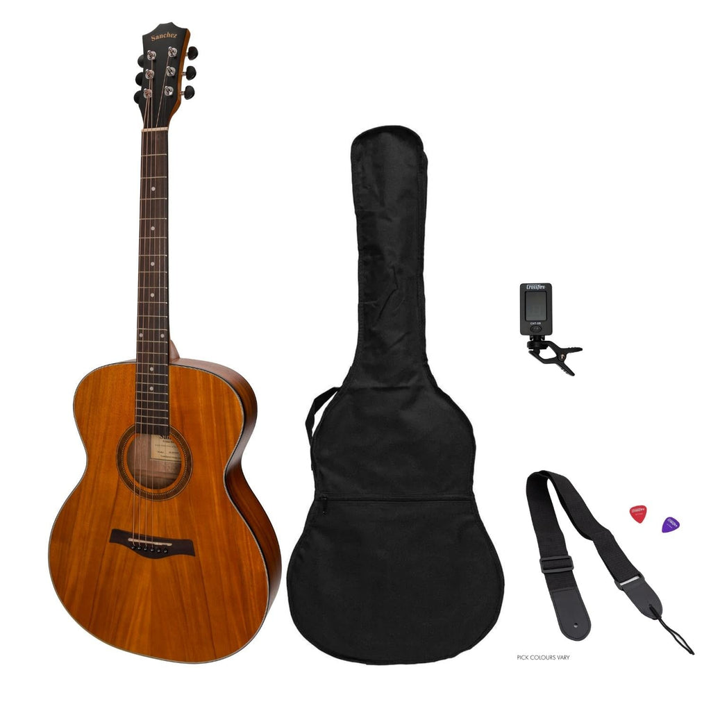 -Sanchez Acoustic Small Body Guitar Pack (Koa)-Living Music