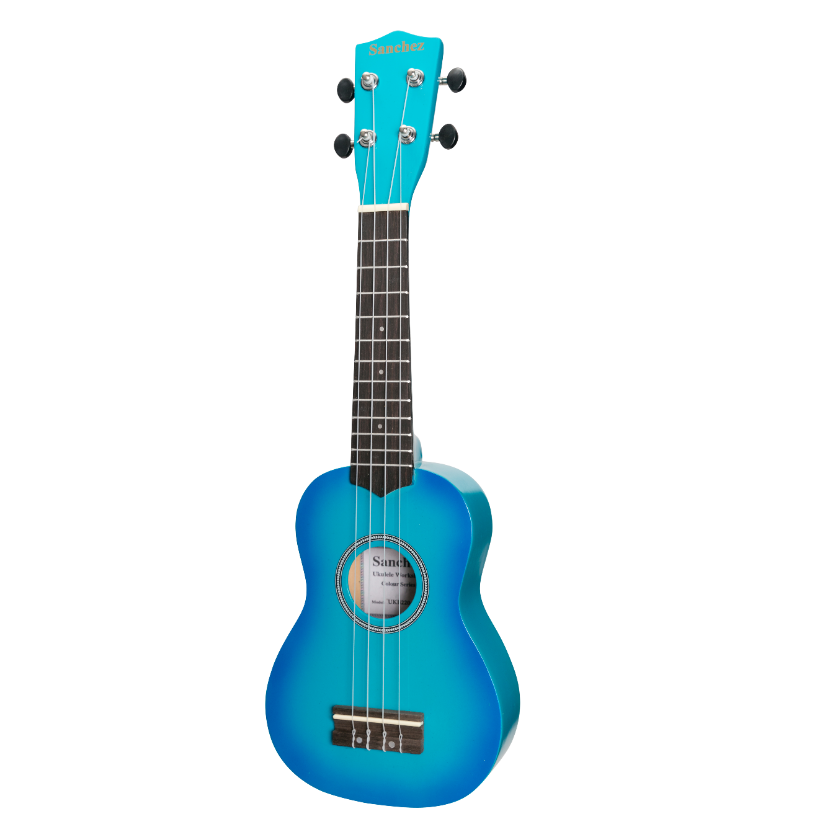 SU-CB20-SB-Sanchez 'Colourburst Series' Soprano Ukulele (Sky Blue Burst)-Living Music