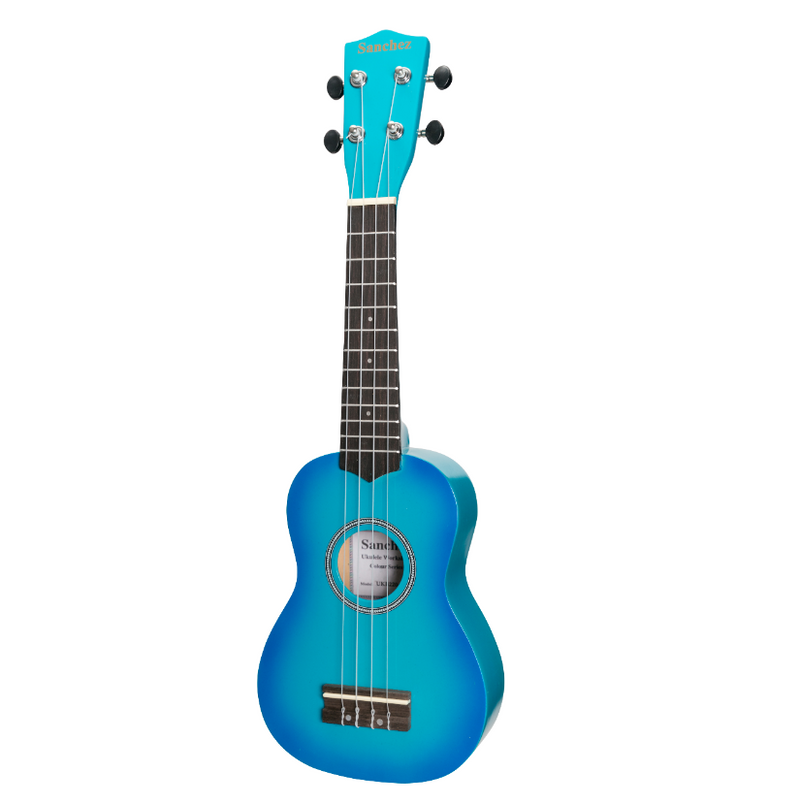 -Sanchez 'Colourburst Series' Soprano Ukulele (Sky Blue Burst)-Living Music