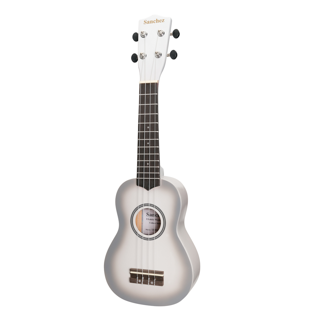 SU-CB20-WH-Sanchez 'Colourburst Series' Soprano Ukulele (White)-Living Music