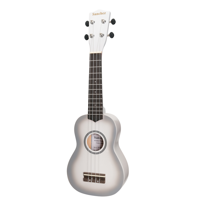 -Sanchez 'Colourburst Series' Soprano Ukulele (White)-Living Music