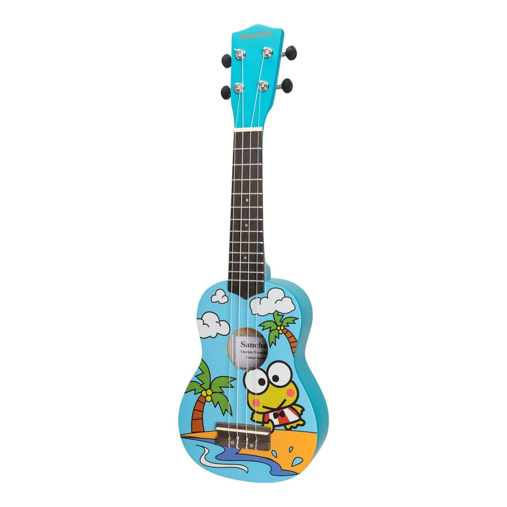 -Sanchez 'Friendly Folk' Soprano Ukulele (Blue/Frog)-Living Music