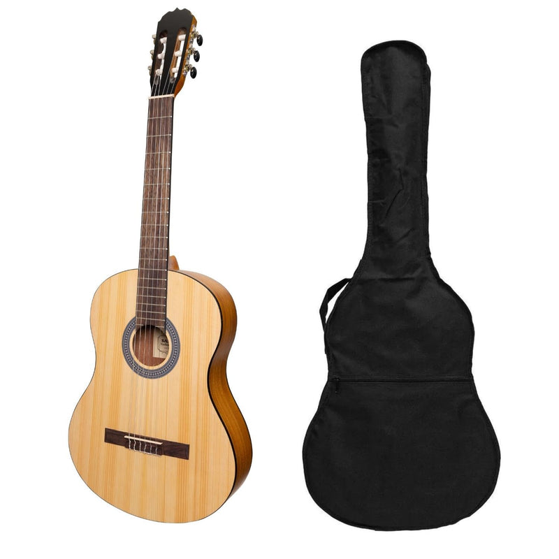 -Sanchez Full-size Size Student Classical Guitar with Gig Bag (Spruce/Koa)-Living Music