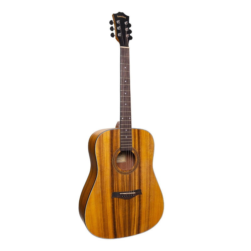 -Sanchez Left Handed Acoustic Dreadnought Guitar (Koa)-Living Music