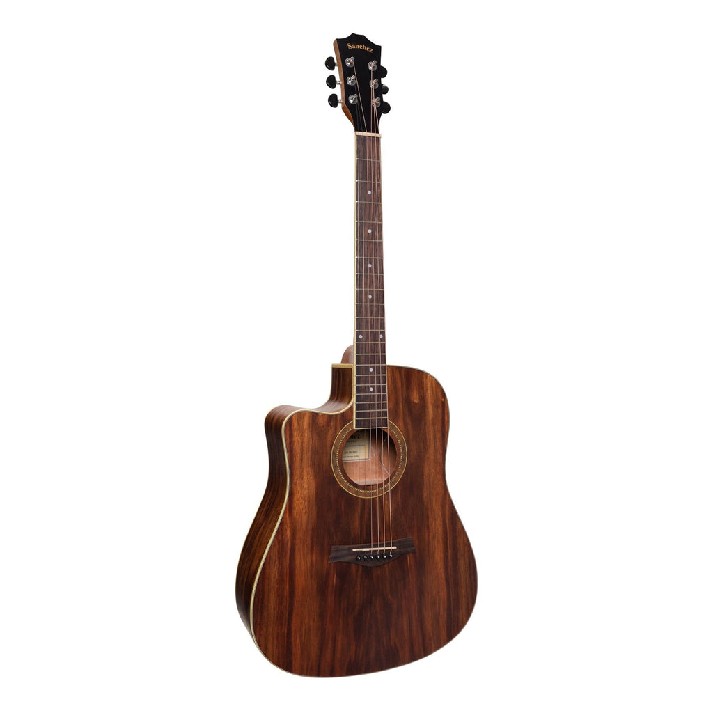 SDC-18L-RWD-Sanchez Left Handed Acoustic-Electric Dreadnought Cutaway Guitar (Rosewood)-Living Music