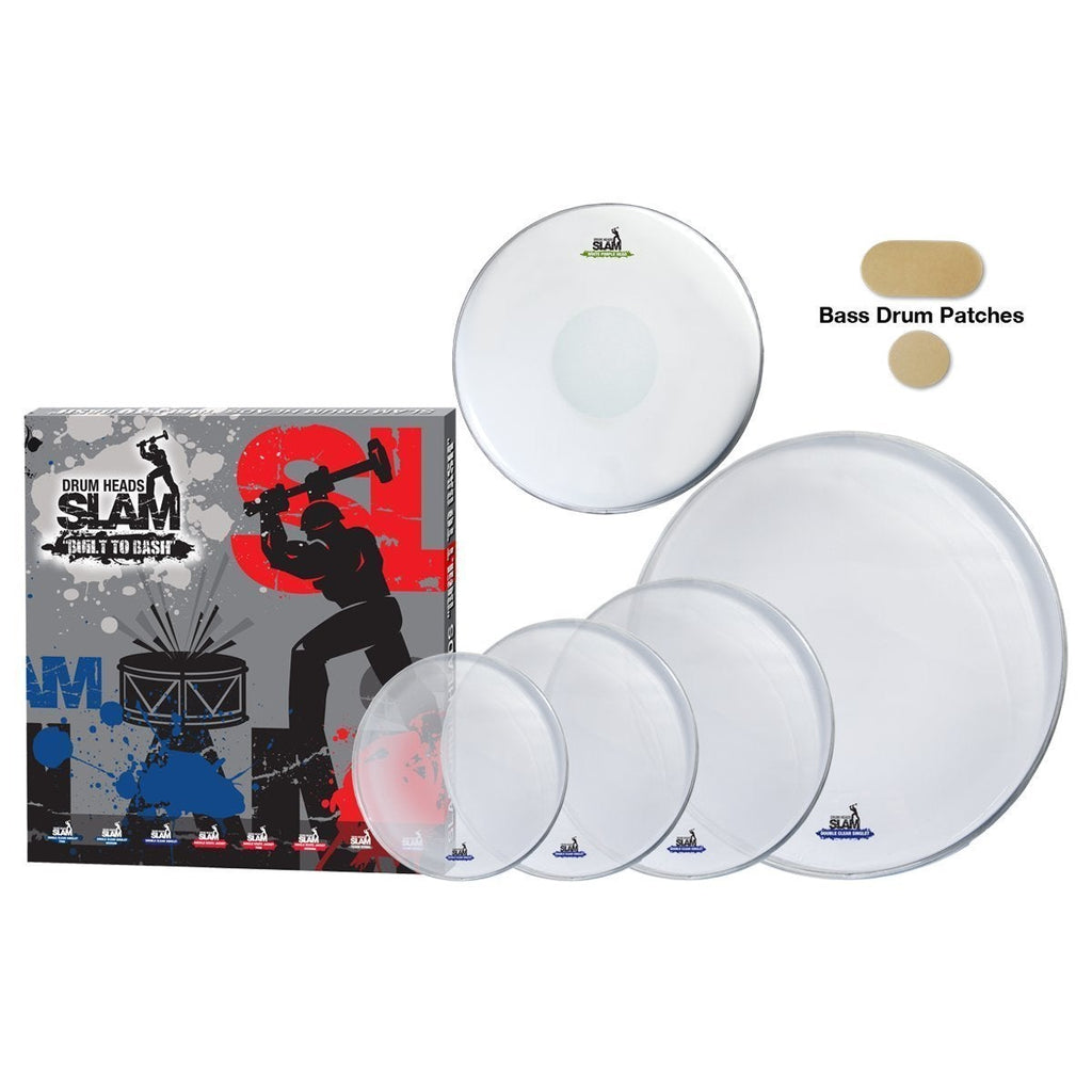 -Slam 2-Ply Clear Drum Head Pack (10"T/12"T/14"T/14"S/20"BD)-Living Music