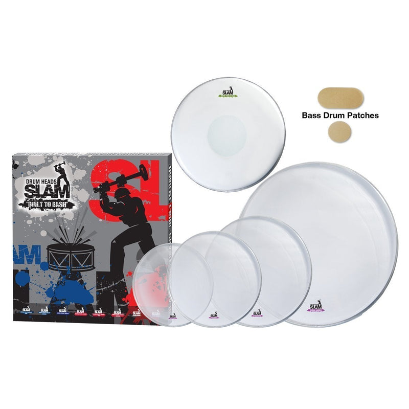 -Slam Ringer Clear Drum Head Pack (12"T/13"T/16"T/14"S/22"BD)-Living Music