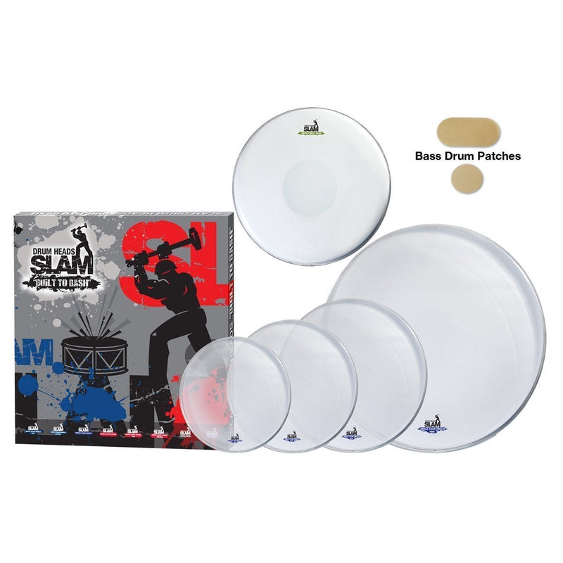 -Slam Single Ply Clear Drum Head Pack (10"T/12"T/14"T/14"S/22"BD)-Living Music