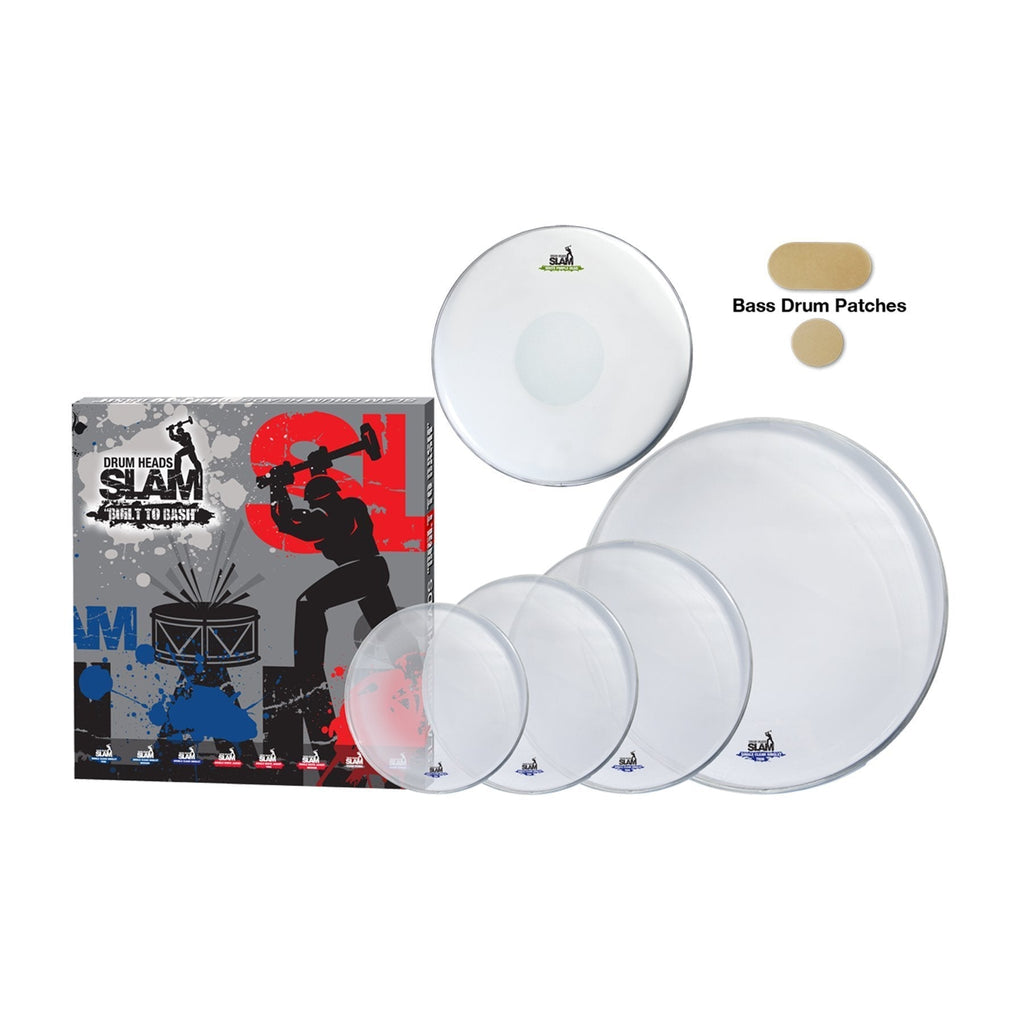 -Slam Single Ply Clear Medium Weight Drum Head Pack (10"T/12"T/16"T/14"S/22"BD)-Living Music