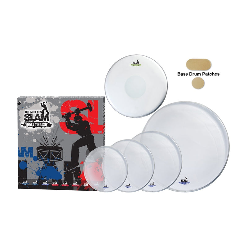 -Slam Single Ply Clear Medium Weight Drum Head Pack (10"T/12"T/16"T/14"S/22"BD)-Living Music