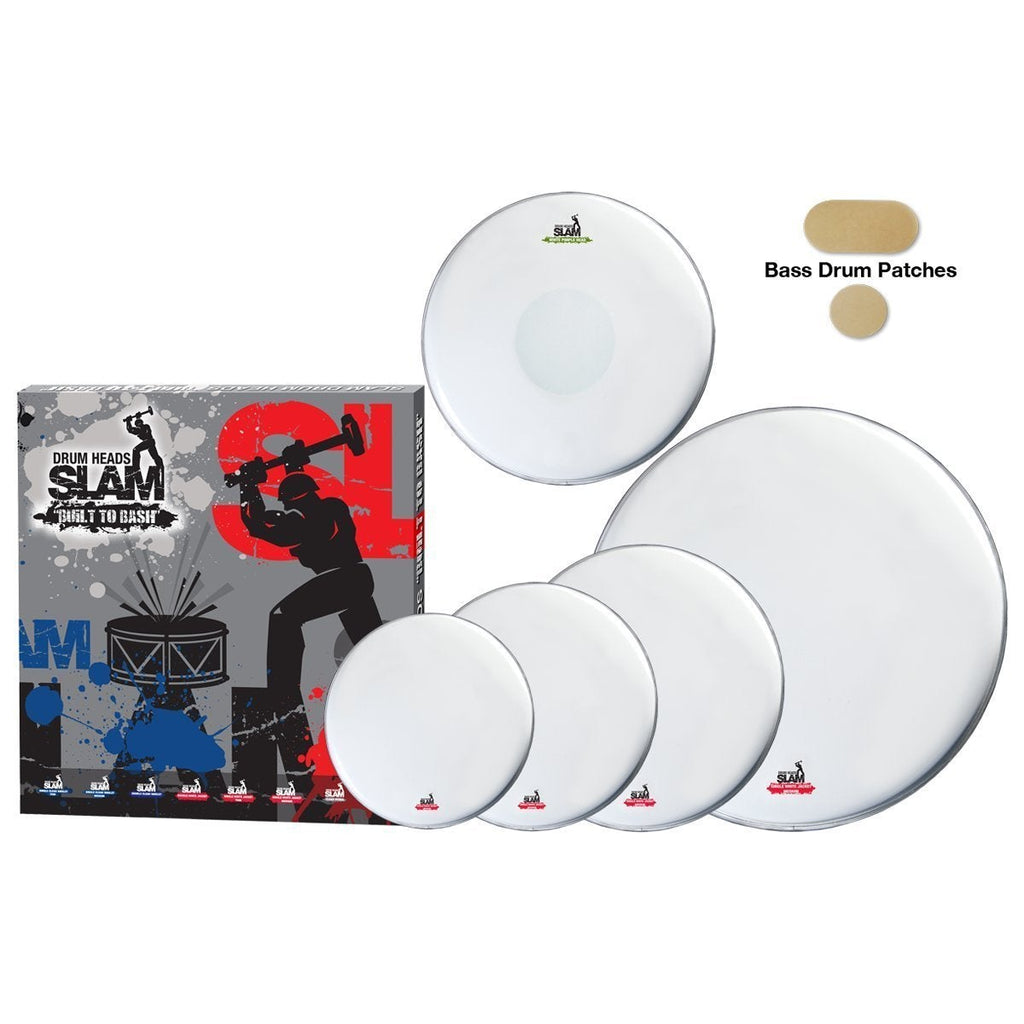 -Slam Single Ply Coated Medium Weight Drum Head Pack (10"T/12"T/14"T/14"S/20"BD)-Living Music