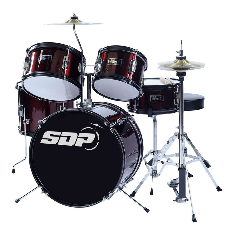 -Sonic Drive 5-Piece Junior Drum Kit (Metallic Wine Red)-Living Music