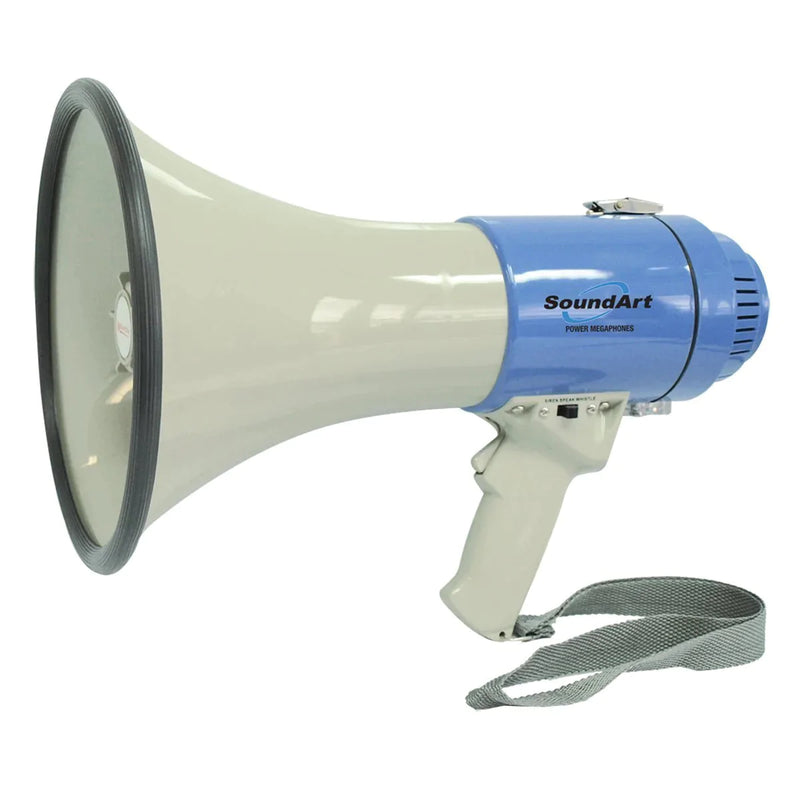 -SoundArt 25 Watt Portable Hand-Held Megaphone with Whistle/Siren (Blue)-Living Music