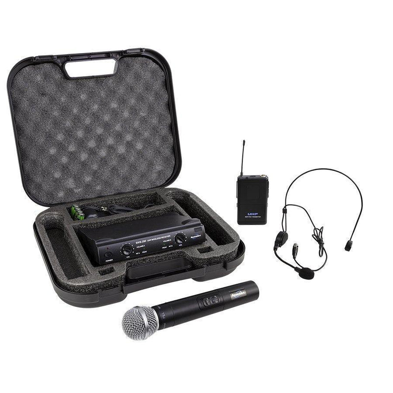 -SoundArt Dual Channel Wireless Microphone System with Lapel, Headset and Handheld Mics-Living Music
