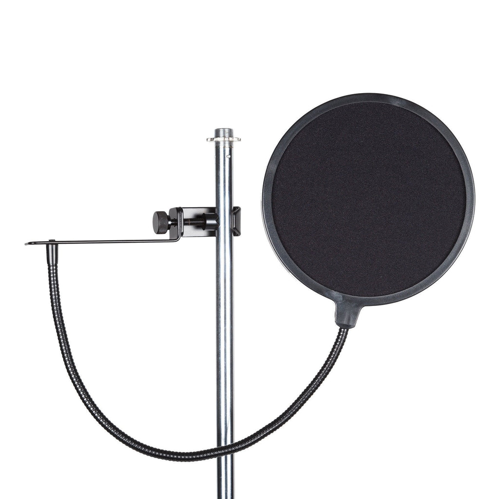 SPF-P1EC-BLK-SoundArt Nylon Fabric Pop Filter with Extension Clamp-Living Music