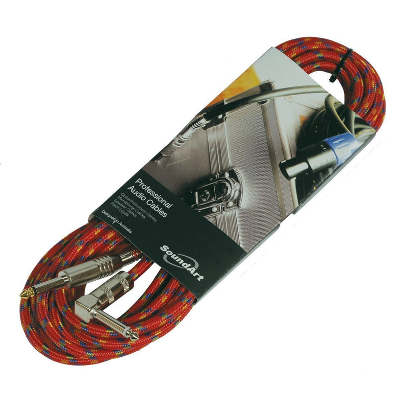 -SoundArt SMI-37 Instrument Cable with Jack to Angled Jack Plugs (6m)-Living Music