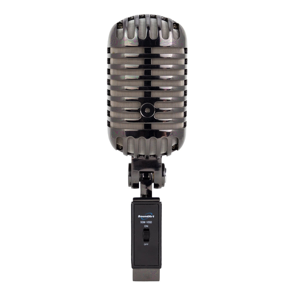 -SoundArt 'Vintage' Dynamic Microphone with Deluxe Carry Case (Black Chrome)-Living Music