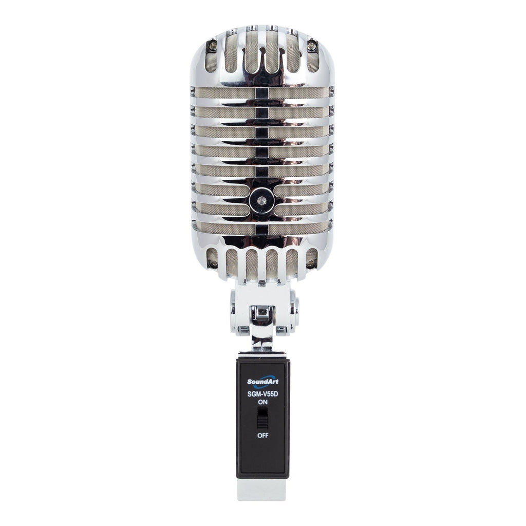 -SoundArt 'Vintage' Dynamic Microphone with Deluxe Carry Case (Chrome)-Living Music