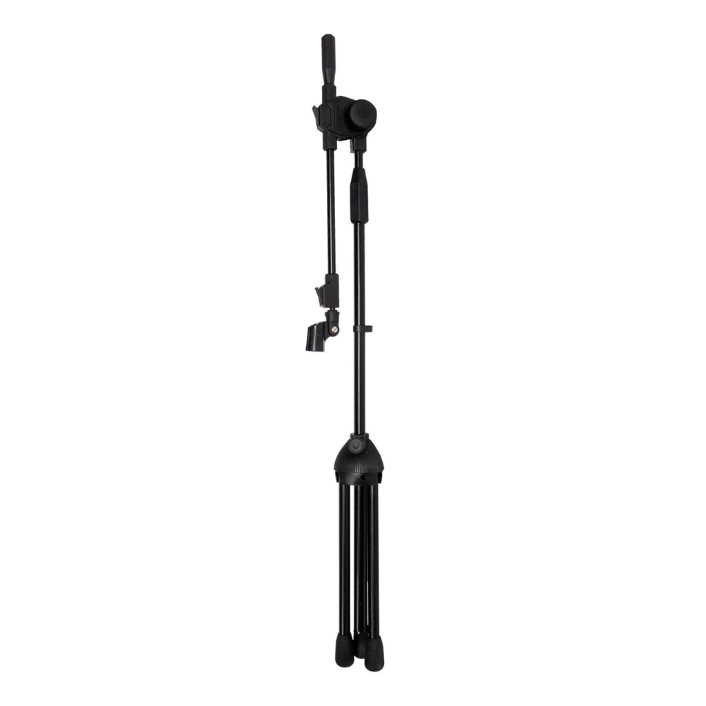 -Soundart Deluxe Tripod Boom Microphone Stand with Microphone Clip (Black)-Living Music