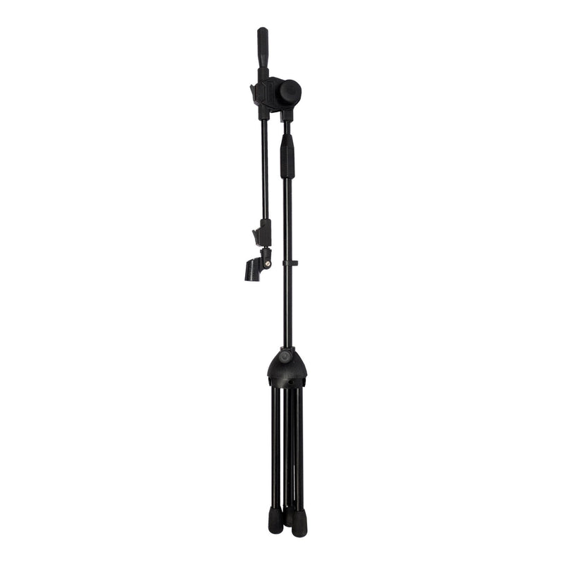 -Soundart Deluxe Tripod Boom Microphone Stand with Microphone Clip (Black)-Living Music