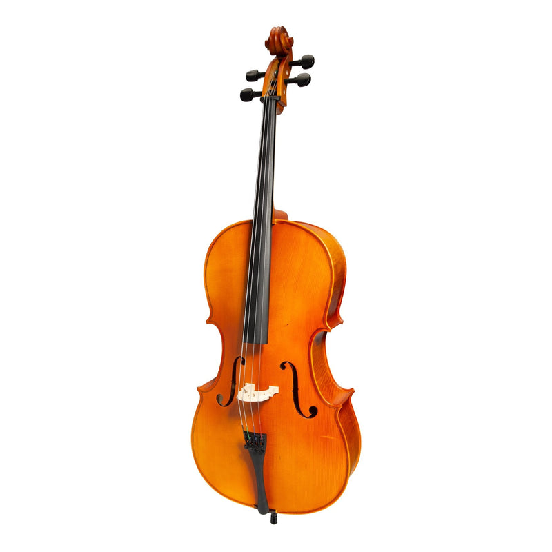 -Steinhoff 1/2 Size Solid Top Student Cello Set (Natural Satin)-Living Music