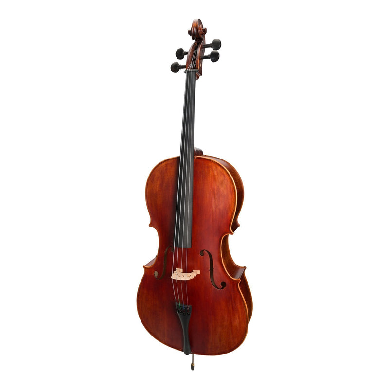 KSO-CE295(4/4)-ANT-Steinhoff Full Size Solid Top Student Cello Set (Antique Finish)-Living Music