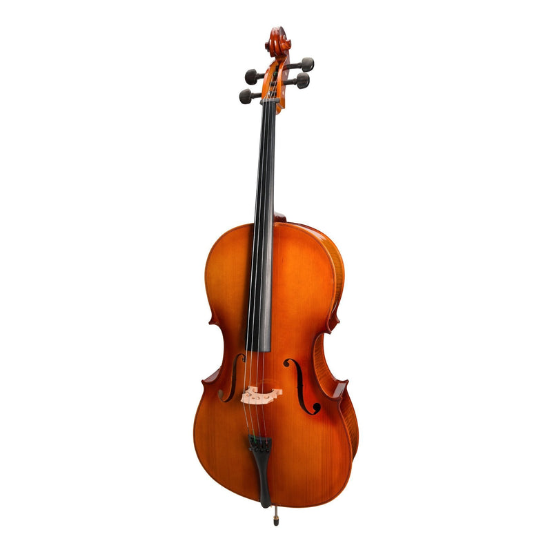 -Steinhoff Full Size Solid Top Student Cello Set (Natural Gloss)-Living Music