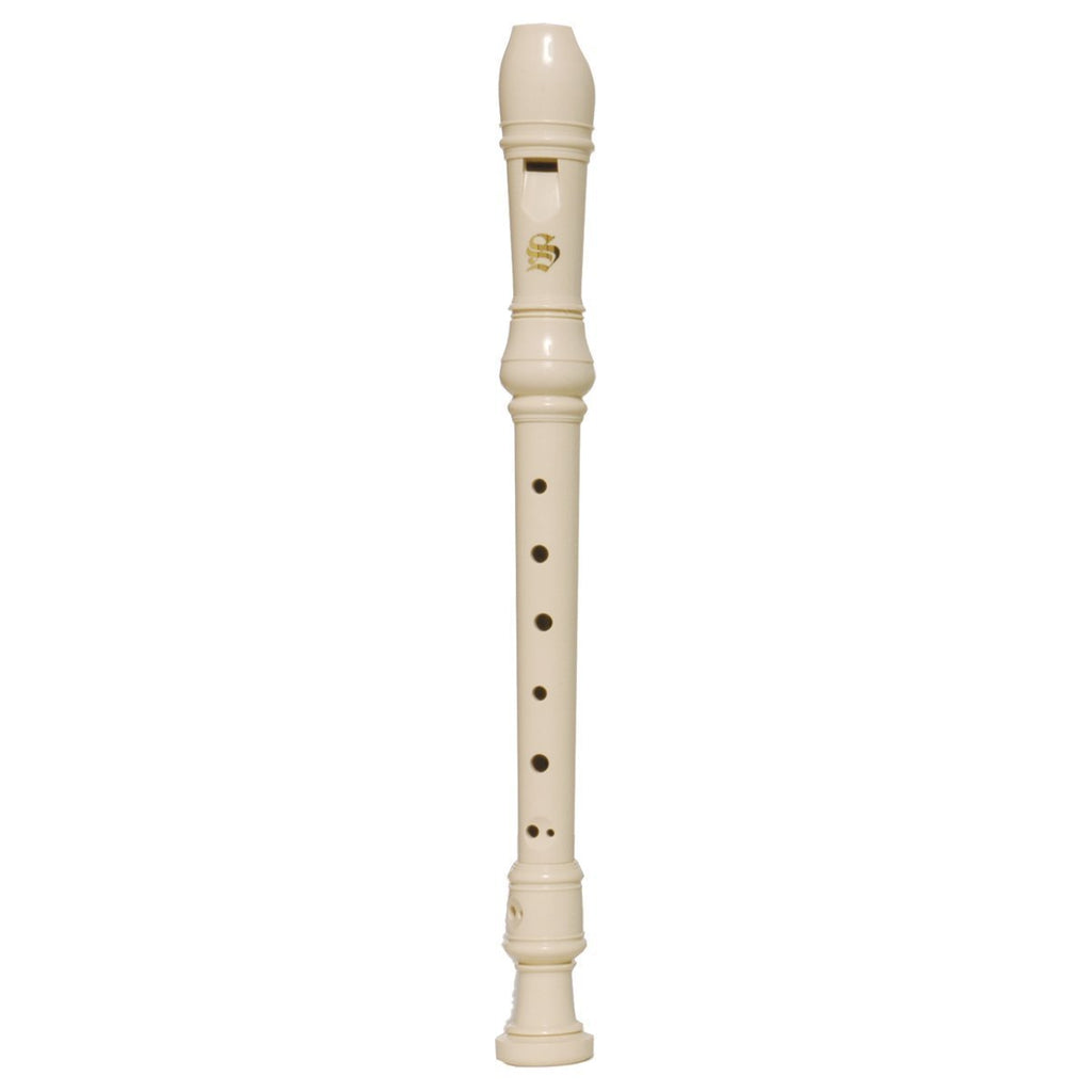KSR-1-WHT-Steinhoff Recorder for Kids with Cleaning Rod and Pouch (White)-Living Music